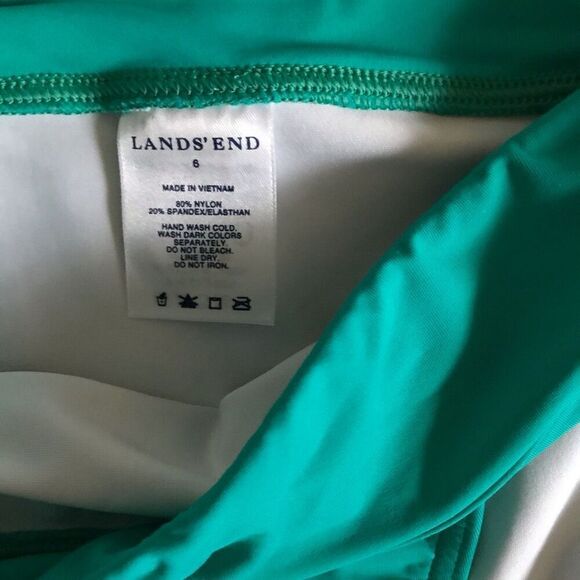 Lands End SZ 6 bottom 8 DD top Tankini Swimsuit 2pc underwire green - Picture 4 of 9